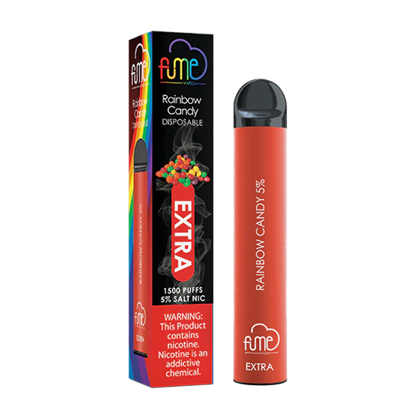 Fume Extra 1500 Puffs – Rainbow Candy Disposable Vape | 10 Count Box | Sweet & Fruity Candy Flavor | Pre-Filled, 5% Nicotine, Long-Lasting Disposable Vape