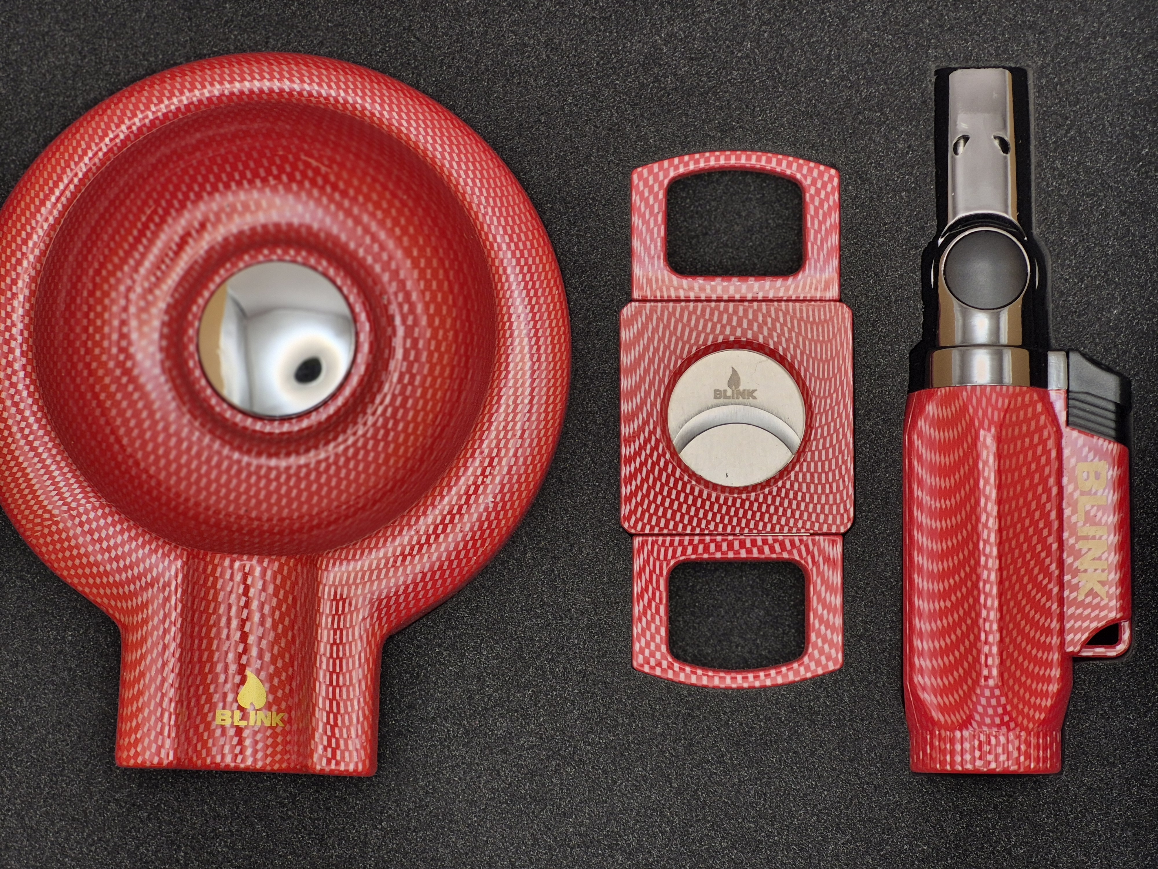 Carbone Premium Cigar Cutter (Item: 14452) – All-in-One Torch, Ashtray, and Cutter, High-Quality Stainless Steel
