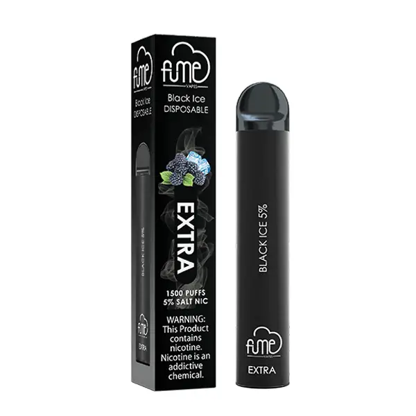 Fume Extra 1500 Puffs – Black Ice Disposable Vape | 10 Count Box | Bold Blackberry & Cool Menthol Flavor | Long-Lasting, Pre-Filled, Ready to Use