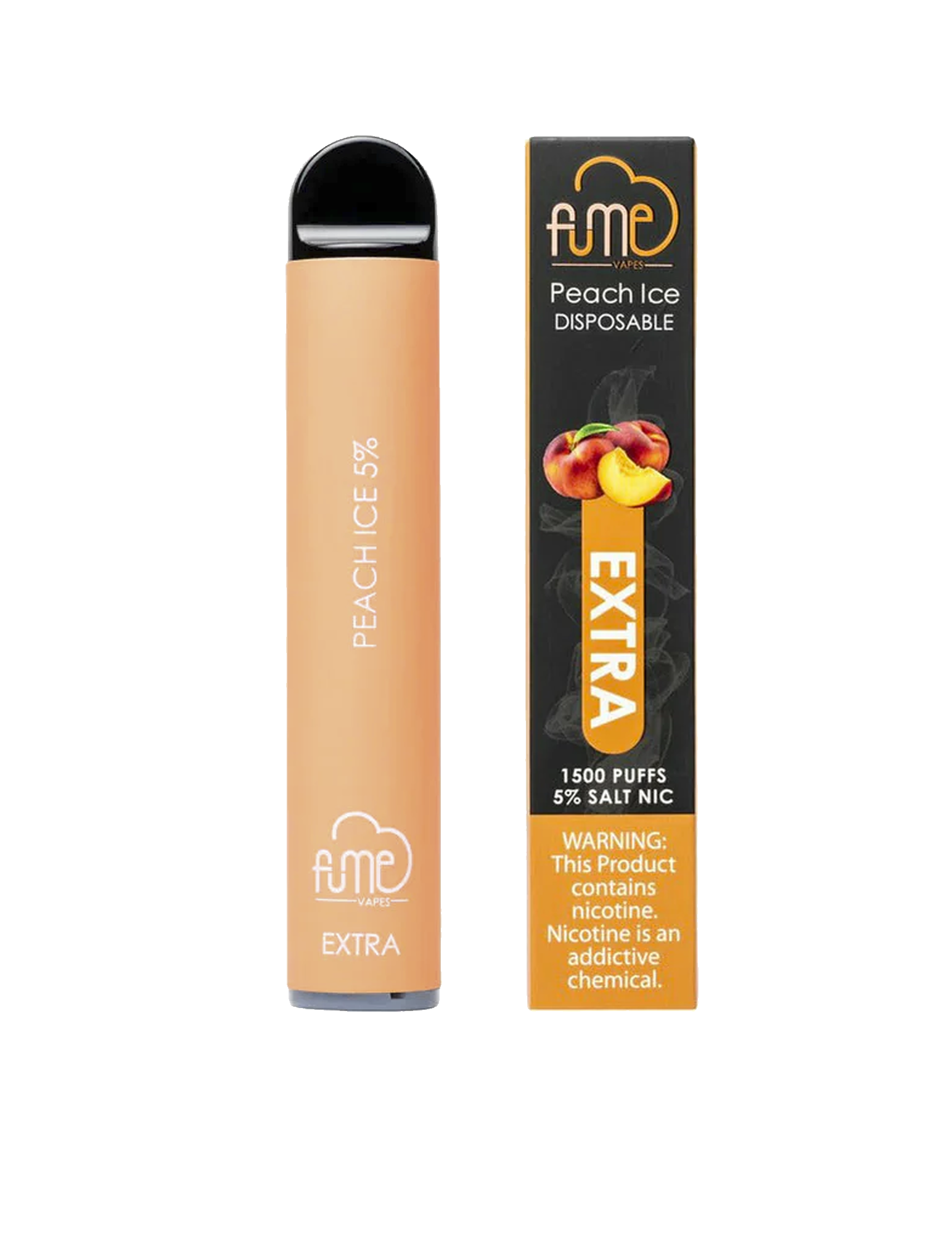Fume Extra 1500 Puffs – Peach Ice Disposable Vape | 10 Count Box | Juicy Peach with Cool Menthol Twist | Pre-Filled, 5% Nicotine, Long-Lasting Disposable Vapes