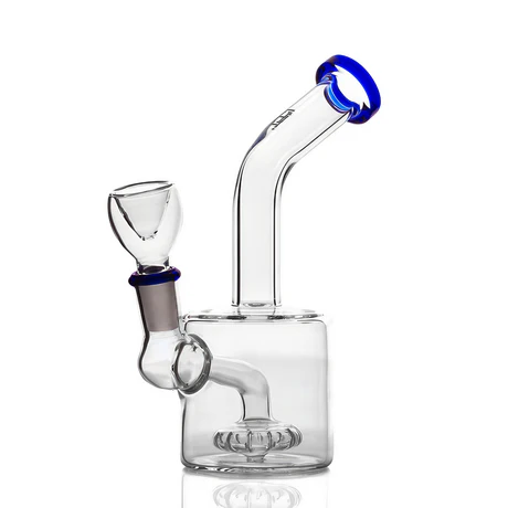 8" "The Essential" Glass Water Pipe – Smoke Gray (AL1033SM) | Compact Borosilicate Bong with Fixed Downstem | Durable & Travel-Friendly Rig for Herb or Wax