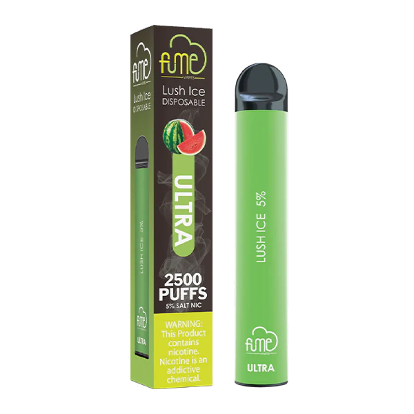 Fume Ultra 2500 Puffs – Lush Ice Disposable Vape | Sweet Watermelon & Icy Menthol Flavor | 5% Nicotine | Long-Lasting Disposable Vaporizer | 1ct or 10ct Pack