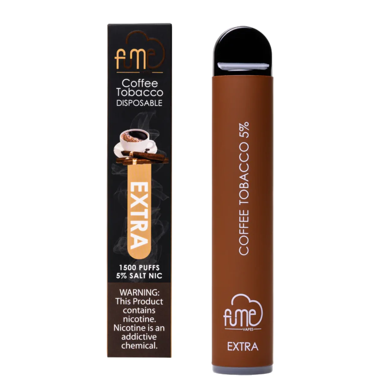 Fume Extra 1500 Puffs – Coffee Tobacco Disposable Vape | 10 Count Box | Bold Roast Coffee & Smooth Tobacco Flavor | Pre-Filled, 5% Nicotine, Long-Lasting
