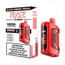 RAZ TN 9000 Black Cherry Peach Disposable Vape – 9,000 Puffs, 5% Nicotine, Dual Mesh Coil, USB-C Rechargeable – Sweet Black Cherry & Juicy Peach Flavor