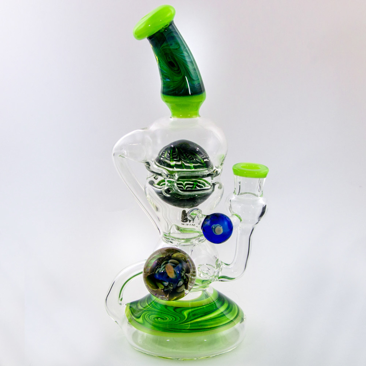 Aleaf Color Fab Egg Dab Rig – Rasta | Bold Red-Yellow-Green Glass Recycler Rig with Fab Egg Design | Borosilicate Dab Rig for Smooth, Flavorful Hits