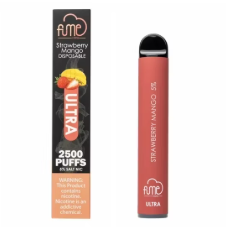 Fume Ultra 2500 Strawberry Mango – Disposable Vape | 10 Pack | Up to 2500 Puffs Each | 5% Nicotine Salt | Sweet Strawberry & Tropical Mango Flavor | No Charging Required