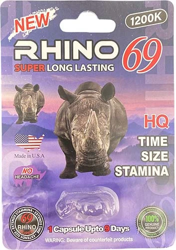 Rhino 69 1200K – Male Enhancement Pill – Extra Strength Herbal Formula for Stamina, Energy & Performance – Fast-Acting Single Capsule for Men