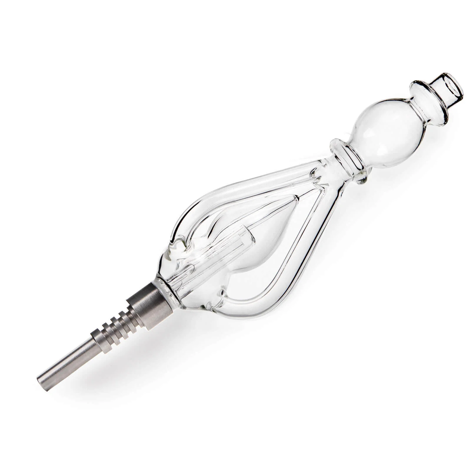 5.7" Egg Nectar Collector – Glass Dab Straw with Titanium Tip | Unique Egg Perc Design for Smooth Hits | Portable Wax & Oil Pipe | Durable Borosilicate Glass | Travel-Friendly
